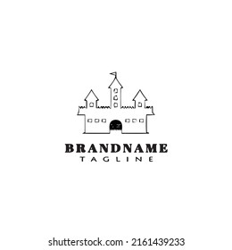 castle logo cartoon design icon template black modern isolated illustration