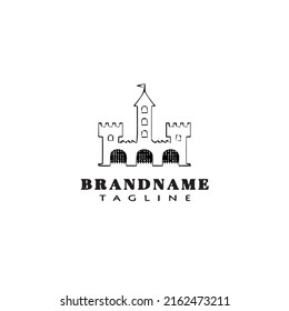 castle logo cartoon design icon template black modern isolated illustration