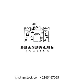 castle logo cartoon design icon template black modern isolated vector