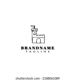 castle logo cartoon design icon template modern isolated vector illustration