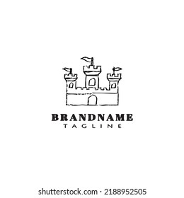 castle logo cartoon design icon template black modern isolated illustration