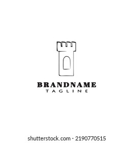 castle logo cartoon design icon template black modern isolated cute illustration