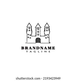 castle logo cartoon design icon template black modern isolated illustration