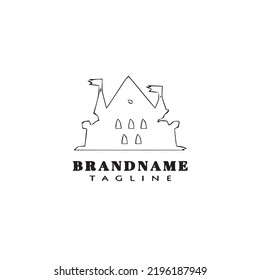 castle logo cartoon design icon template black modern illustration