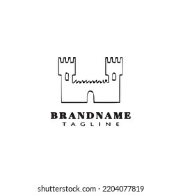 castle logo cartoon design icon template black modern isolated illustration