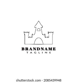 icono del logotipo del castillo plantilla de icono de dibujos animados negro imagen vectorial aislada moderna