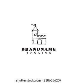 castle logo cartoon icon template black modern isolated vector illustration
