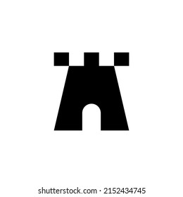 castle logo and citadel icon vector design