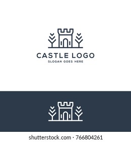 Castle Logo Concept, Castle Tower Vector Illustration