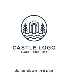Castle logo concept, castle tower vector illustration 1