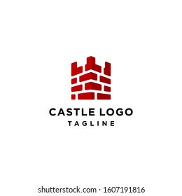 Castle logo design. brick wall logo. castle vector
