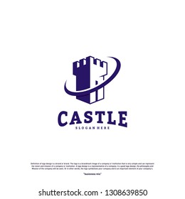 Castle logo design concept vector. Castle Tower logo Template Vector.