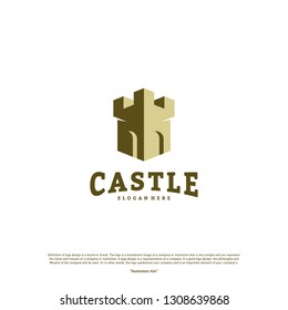 Castle logo design concept vector. Castle Tower logo Template Vector.