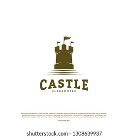 Castle logo design concept vector. Castle Tower logo Template Vector.