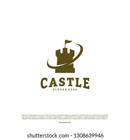 Castle logo design concept vector. Castle Tower logo Template Vector.