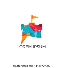 Castle logo design concept vector. Castle Tower logo Template Vector.	