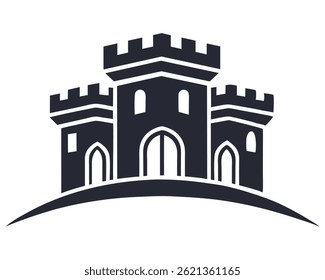 Castle Logo Design – Fortress Icon for Security, Real Estate, or Construction Brandin
