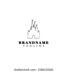 castle logo design icon template black modern isolated vector illustration