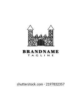 castle logo design icon template black modern isolated illustration