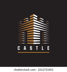 Castle logo design illustration vector template