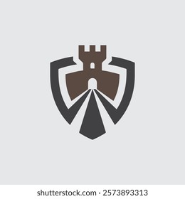 castle logo design, palace logo, fortress logo with vector design
