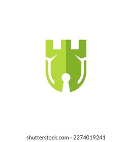 castle logo design royal building logo with color pattern