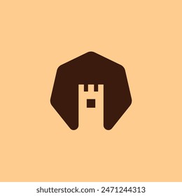 castle logo design simple illustration.