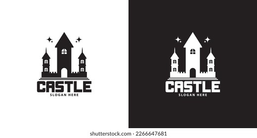 castle logo design simple minimalist vector eps