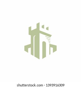 Castle Logo Design Stock Vector