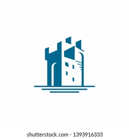 Castle Logo Design Stock Vector