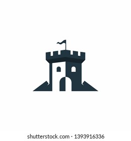 Castle Logo Design Stock Vector