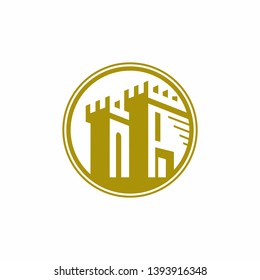 Castle Logo Design Stock Vector