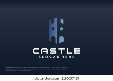 Castle logo design symbol vector illustration design template