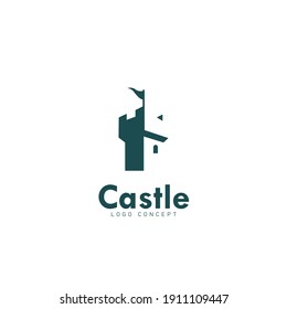 Castle Logo Design Template Flat Style Vector	