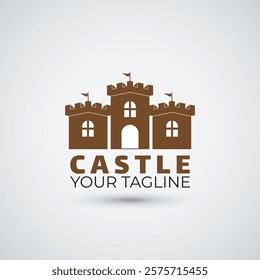 Castle logo design template icon simple