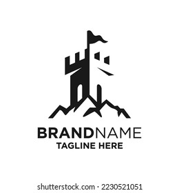Castle Logo Design Template Inspiration, Vector Illustration.