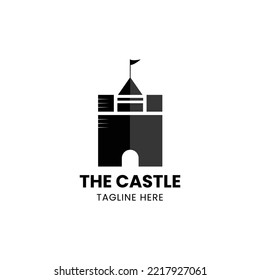 Vector de plantilla de diseño de logotipo de castillo
