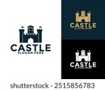 Castle logo design Vector, Creative Vintage Fortress or Castle logo template