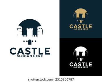 Castle logo design Vector, Creative Vintage Fortress or Castle logo template