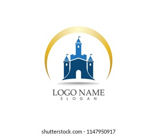 Castle logo design vector illustration