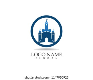 Castle logo design vector illustration