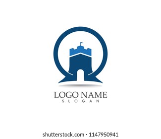 Castle logo design vector illustration