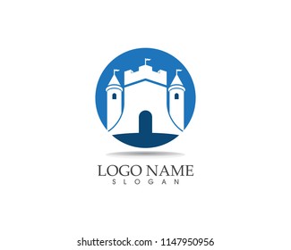 Castle logo design vector illustration