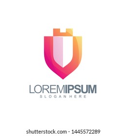castle logo design vector illustration