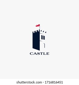 Castle logo design. Vector illustration.