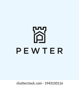 castle logo design vector illustration
