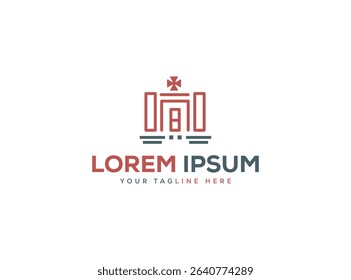 castle logo design vector Simple medieval building design. Perfect for corporate branding and great tower logo with modern design.