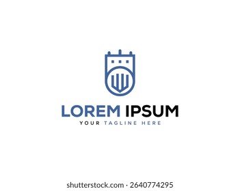 castle logo design vector Simple medieval building design. Perfect for corporate branding and great tower logo with modern design.