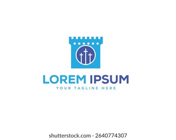castle logo design vector Simple medieval building design. Perfect for corporate branding and great tower logo with modern design.