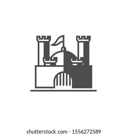 Castle logo design Vector Template. Abstract. Isolated building on white background, illustration